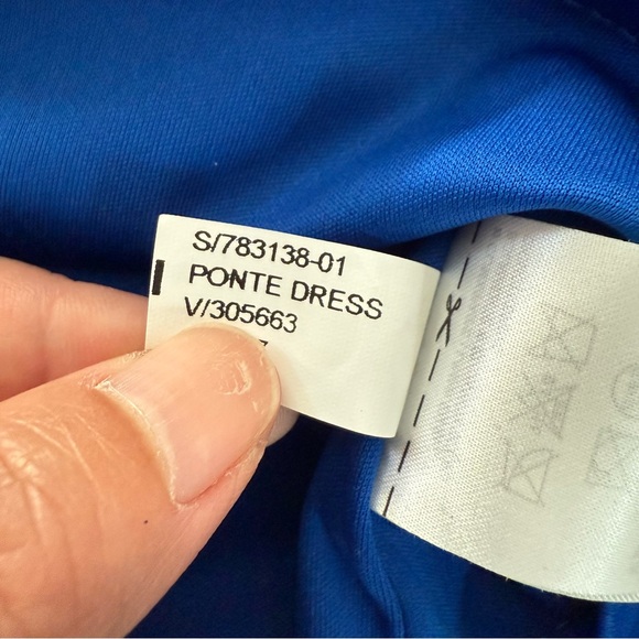 NWT Banana Republic One-Shoulder Ponte Fit & Flare Dress Deep Royal Blue SZ 14 T - Picture 8 of 9